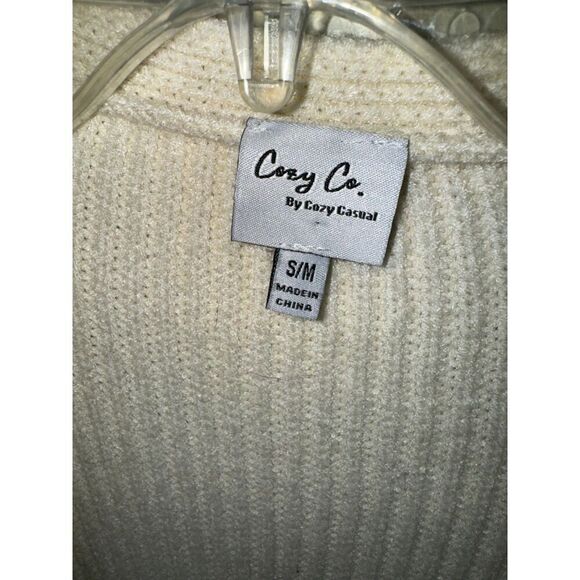 Cozy Co. By Cozy Casual Ivory Women’s Cardigan Size small Medium Long Pockets - Picture 3 of 4